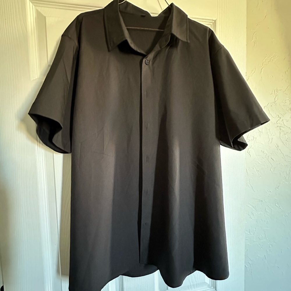 Amazon Men's Black Casual Button Down Shirt